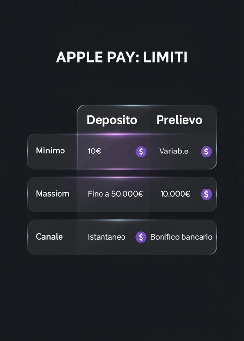 Icona Apple Pay su dispositivo mobile che mostra una transazione sicura in un casinò online